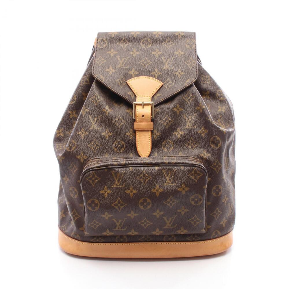 Louis Vuitton Montsouris Backpack Rucksack Canvas Leather Monogram Brown